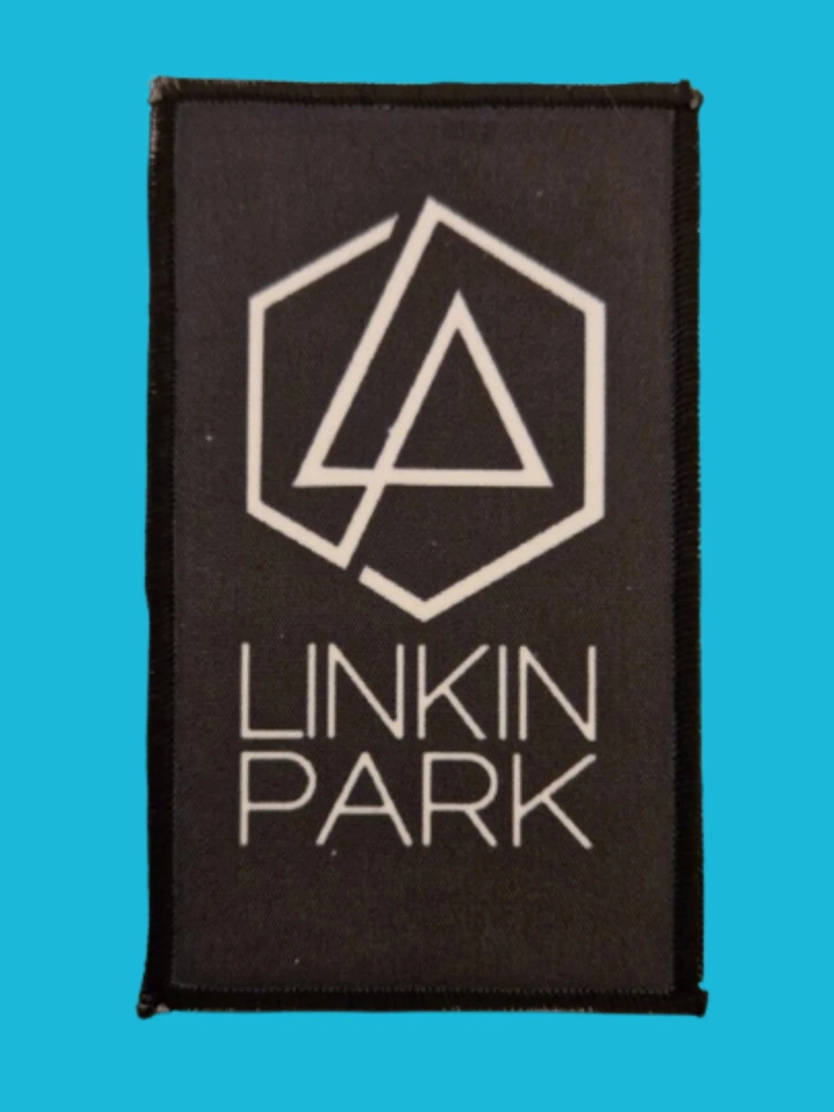 Patch Linkin Park - Logo blanc - Imprimé - Rectangle de 6 x 10 centimètres
